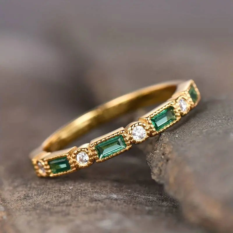 Vintage Green Zirconia Ring
