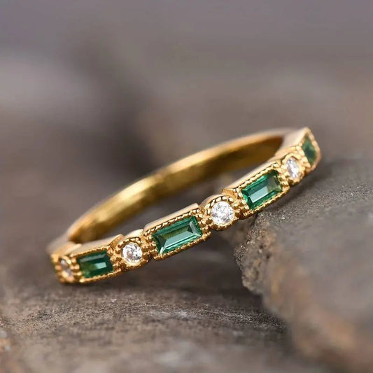 Vintage Green Zirconia Ring