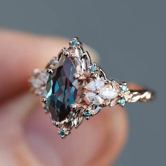 Exotic Blue Crystal Ring