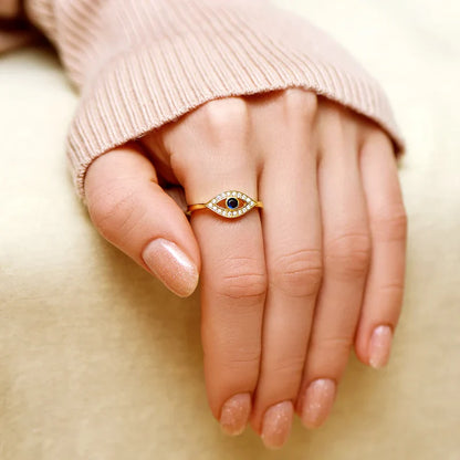To My Wife – Positive Energy Evil Eye Ring | Adjustable