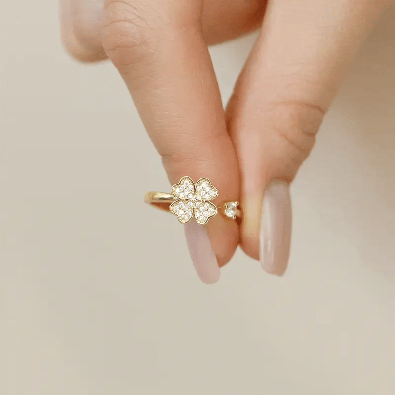 To My Bestie – Lucky Clover Fidget Ring | Adjustable
