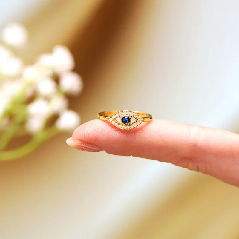 To My Bestie – Positive Energy Evil Eye Ring | Adjustable