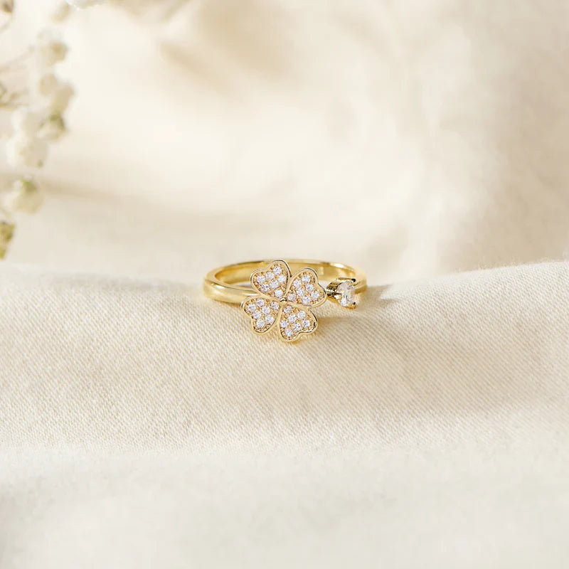 To My Bestie – Lucky Clover Fidget Ring | Adjustable