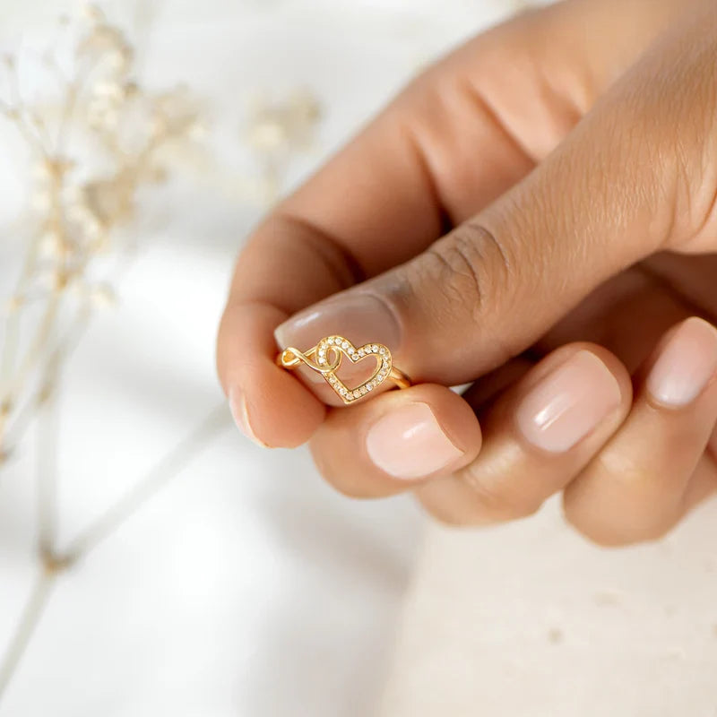 To My Bestie – Infinity Heart Ring | Adjustable