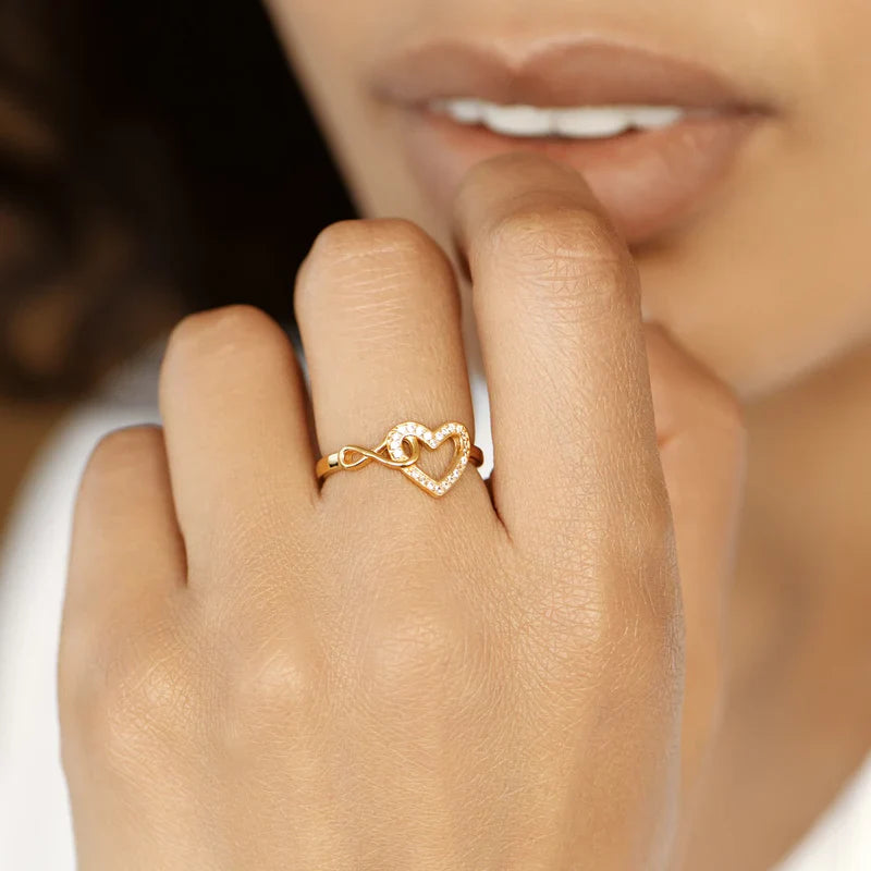 To My Wife – Infinity Heart Ring | Adjustable