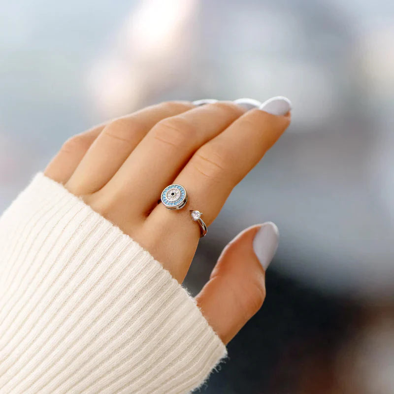 To My Wife – Evil Eye Fidget Ring | Adjustable