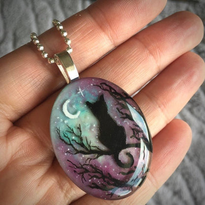 Cat Necklace "Starry Night"