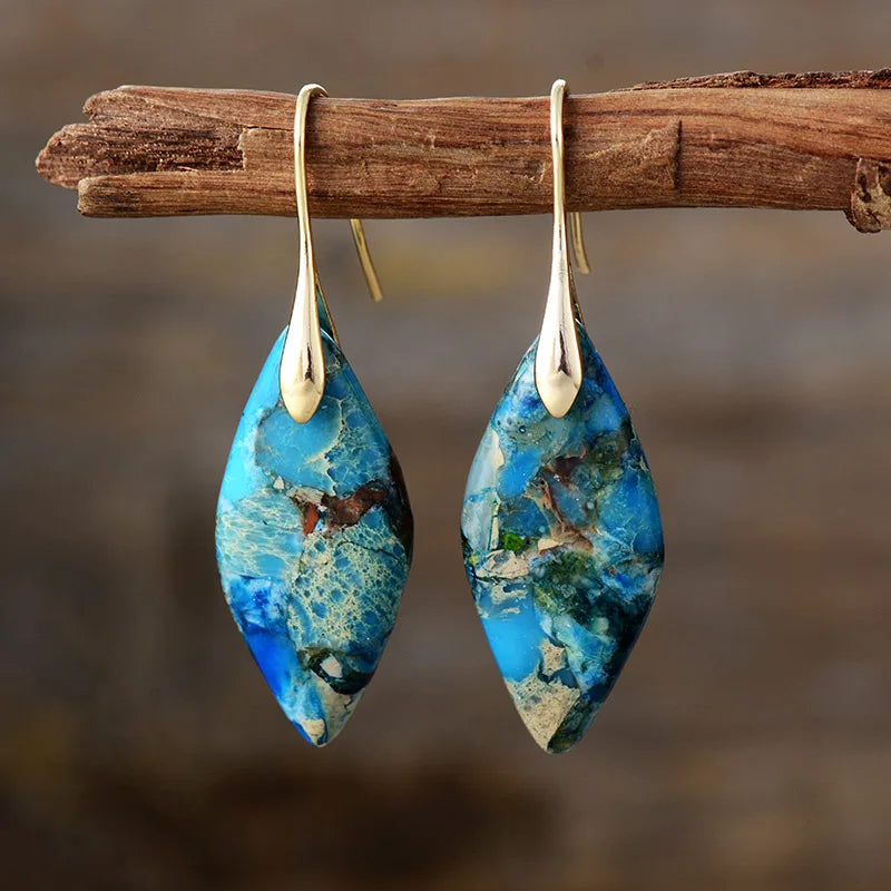 Natural Stone Drop Earrings