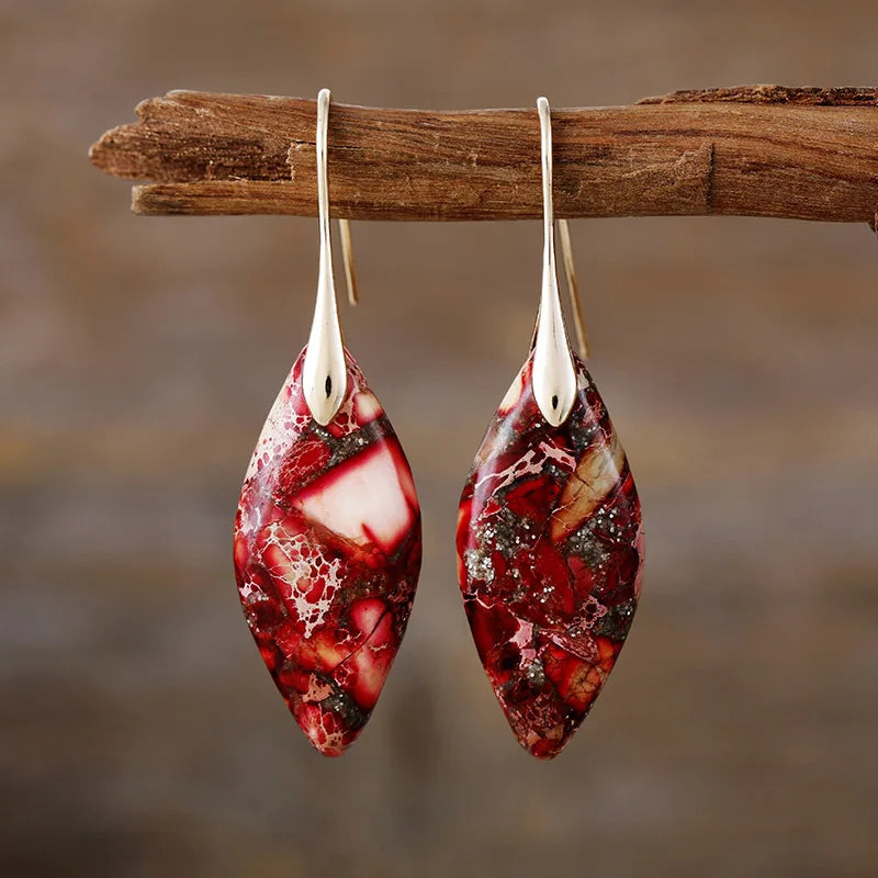 Natural Stone Drop Earrings
