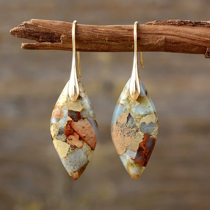 Natural Stone Drop Earrings